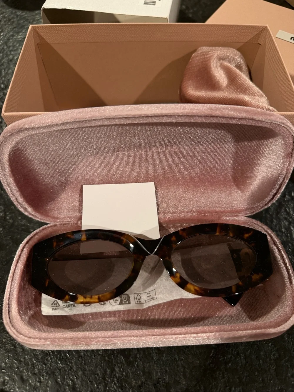 Miu Miu Eyewear Oval-Frame Sunglasses - Brown - NWT